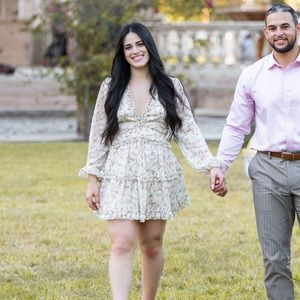 Cream and Floral Backless Mini Dress